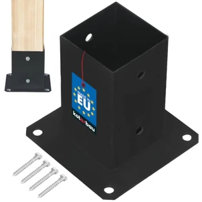 Immagine di KOTARBAU® Manicotto da avvitare, 80 x mm, pali quadrati in legno, per pavimento, recinzione, piastra di base, ancora, zincato a caldo, verniciato polvere