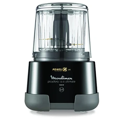 Immagine di Moulinex DP8108 Moulinette Ultimate, Tritatutto Elettrico, Lame in Titanio, Tecnologia Powelix Life, 1000W, Capacità fino a 550ml, Funzioni 5in1, Nero