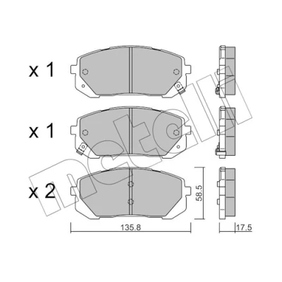 Immagine di METELLI 22 1373 0 Kit pastiglie freno con segnalatore acustico usura