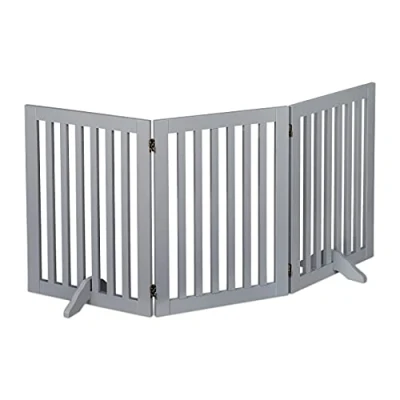 Immagine di Relaxdays Cancelletto per Bambini, Barriera Cani e Neonati, Recinzione Scale, Cancellino HxL 70 x 154 cm, Grigio, 100% Fibra di Legno