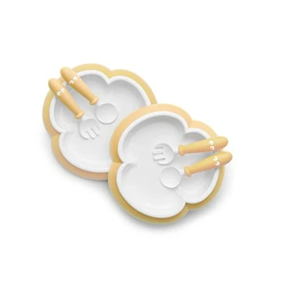 Immagine di BabyBjörn Piatto, Cucchiaio e Forchetta per Bambini, 2 set, Giallo chiaro