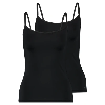 Immagine di Skiny Damen Spaghettishirt 2ER PACK Maglietta intima, Donna, Taglia: 42, Black