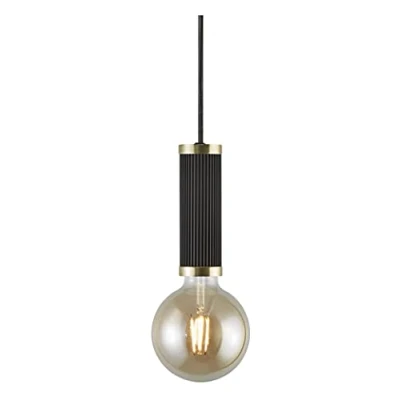 Immagine di Nordlux Galloway Pendelleuchte, 40 Watt, E27, IP20, Schwarz/Messing (2011053003)