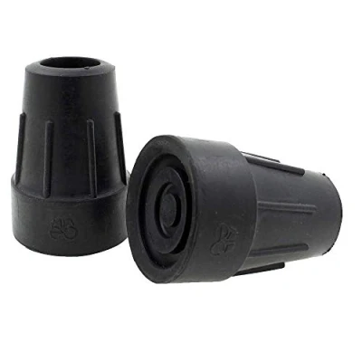 Immagine di Ossenberg 2 Pezzi Puntali In Gomma 19mm Per Stampelle, Bastone Da Passeggio Nero