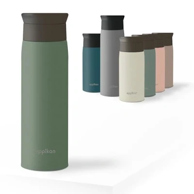 Immagine di eppikan eppiToGo, tazza termica in acciaio inox, 350 ml, 500 da viaggio per auto, a prova di perdite con apertura igienica 360 (Xanadu, ml)