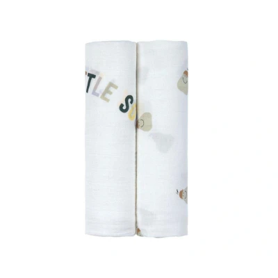Immagine di LÄSSIG panno per ruttini neonati in mussola set di 2 cotone 120 x cm/Heavenly soft Swaddle XL Happy Fruits Pear