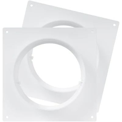 Immagine di Confezione da 2 connettori a flangia, in plastica, 125 mm, per riscaldamento e sistema di ventilazione (12,5 cm)