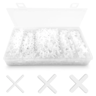 Immagine di Distanziatori per piastrelle a forma di croce, in plastica, 1000 pezzi, 2 mm, 3 5 colore: bianco