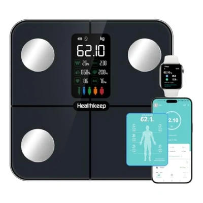 Immagine di Bilancia Pesapersone Healthkeep Impedenziometrica Digitale Display VA Meccanica Frequenza Cardiaca