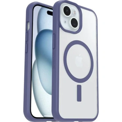 Immagine di OtterBox Cover per iPhone 16e/15/14/13 React Series MagSafe, Resistente a Shock e Cadute Fino, Ultrasottile, Testata Norme Mil Std 810G, Trasparente/Viola