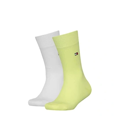 Immagine di Tommy Hilfiger Unisex Children TH Basic 2P CLSSC Sock, Light Citrus, 23/26, limone chiaro