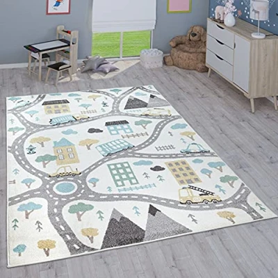Immagine di Paco Home Tappeto per bambini cameretta bambine diversi motivi e dimensioni, Dimensione:80x150 cm, Colore:Crema 3