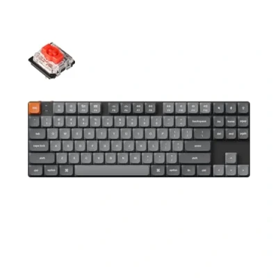 Immagine di Keychron K1 Max Tastiera Meccanica Custom ultrasottile QMK/VIA Bluetooth wireless/cablata USB, 2.4 GHz, TKL Layout, Bianco LED, Gaming con Low Profile Gateron Red Switch