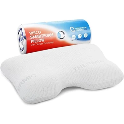 Immagine di Third of Life cuscino viscoelastico GIANFAR cervicale ortopedico ergonomico Memory foam Federa termoregolante Guanciale/Cuscino perfetto per chi dorme sul fianco 55 x 40 12/10 cm