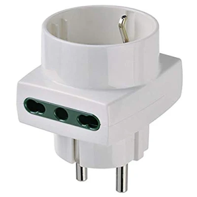 Immagine di Vimar RI.00325B Adattatore multiplo SICURY 250 V, spina 16A combinata standard DE e FR, 2 Bpresa IT P17/11, 1 presa P30