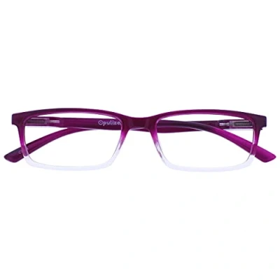 Immagine di OPULIZE See Occhiali Filtro Luce Blu Montatura Stretta Cerniere a Molla Migliorano il Sonno Gaming Computer Anti Riflesso Viola Uomo Donna B9 5+0.00