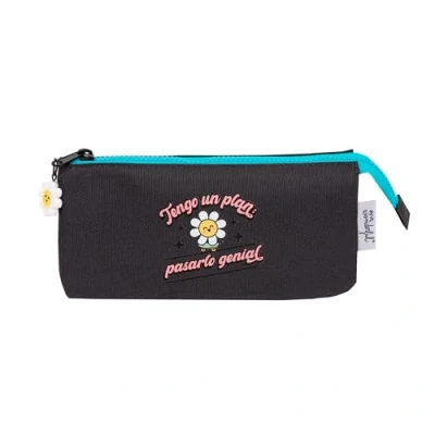 Immagine di Mr. Wonderful Astuccio Triple Wonder Margarita Ho un piano: passarlo alla grande scolastico con 3 scomparti e chiusura a cerniera Realizzato in rPET, multicolore, Standard