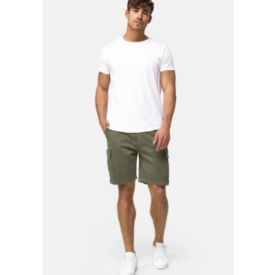 Immagine di Indicode Uomini Rudi Cargo Jeans Shorts Pantaloncini in Denim Stretch Army L