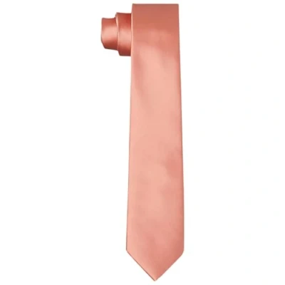 Immagine di DonDon cravatte da uomo fatte a mano aspetto di seta 6 cm Color salmone