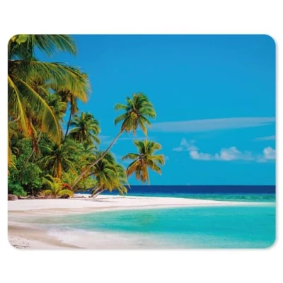 Immagine di younikat Tappetino per mouse da spiaggia dei Caraibi, motivo I 24 x 19 cm, dimensioni standard, antiscivolo, vacanze, viaggi, paesaggio, con protezione superficiale, ufficio e gaming dv_947