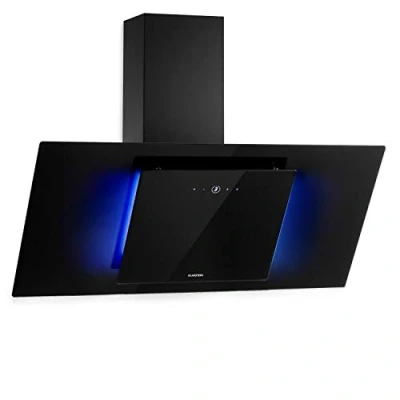 Immagine di Klarstein Eleonora Cappa Aspirante Inclinata, Classe Energetica A++, Capacità: 426m3/h, Touch, Luce Ambiente RGB, 60dB, Ricircolo/Scarico, LED, Filtro Antigrasso, 90cm, Nero