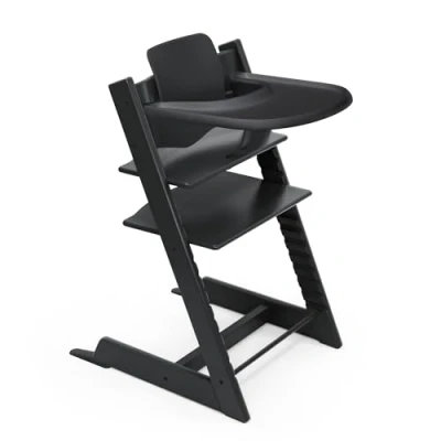 Immagine di STOKKE® Tripp Trapp® Sedia Faggio nero incl. vassoio e Baby Set V2