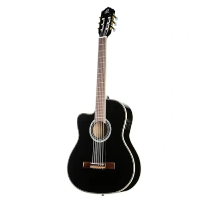 Immagine di Ortega Rce145Lbk Chitarra Elettrica Classica con Collo Sottile, per Mancini, Foro di Risonanza