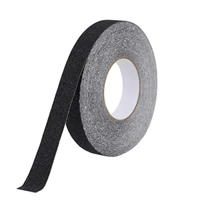 Immagine di MaoXinTek Nastro di Sicurezza Strisce Antiscivolo Autoadesivo da Segnalazione in Nero 2.5cm x 20m Presa Ottimale per Scale, Scalini, Maggiore all&#039; interno o aperto