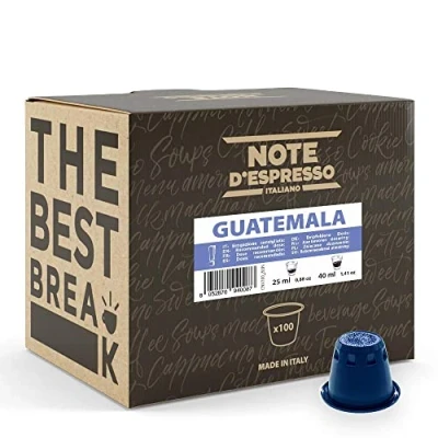 Immagine di Note D&#039;Espresso Caffè Guatemala, Capsule Compatibili Soltanto con Sistema NESPRESSO, 100 Caps