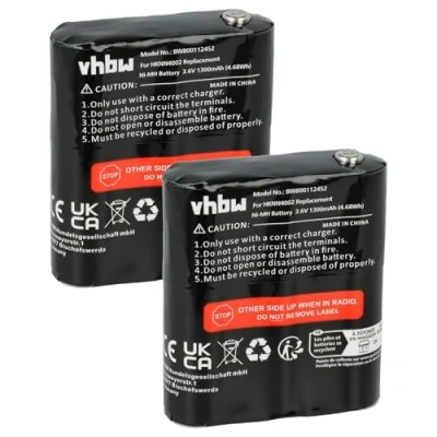 Immagine di vhbw 2x batteria compatibile con Motorola Talkabout T5525, T5600, T5500, T5422, T5532, T5512, T5522 radio (1300mAh, 3,6V, NiMH)
