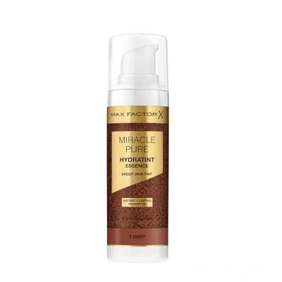 Immagine di Max Factor Miracle Pure Hydratint Essence Fondotinta, 7 Deep, Fino a 24 ore di idratazione, Formula al 71% base acqua, Copertura naturale, vegana