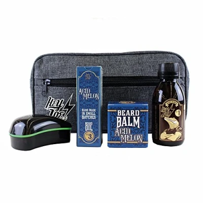 Immagine di Hey Joe Bearded Survival Kit Deluxe N. 3 di Arreglo Barbas che include: Olio, Balsamo, Shampoo, Spazzola per barba e astuccio in regalo
