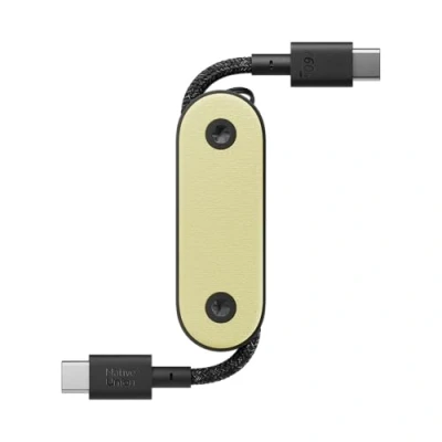Immagine di Native Union Pocket Cable 60W Cavo di Ricarica Portatile Rinforzato Intrecciato USB C verso Compatibile con iPhone 16, 16 Pro, Pro Max, iPad Air, S24, Flip 5, Fold 5 (Limone)