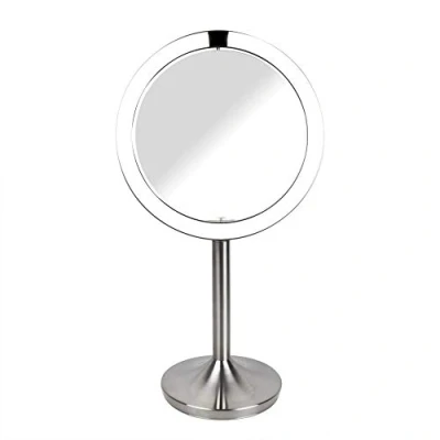 Immagine di HoMedics Twist Specchio Cosmetico per Trucco Double Face, Illuminato con Luci LED, Sensore di Avvicinamento, Base Pesante Stabile, Ingrandimento 1X e 7X, Ricaricabile, 35x35x15 cm, Argento