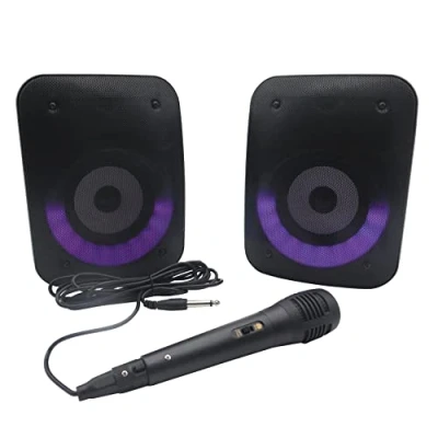 Immagine di Lexibook iParty 2 Altoparlanti Stereo, Microfono Incluso, Luminoso, Durata della Batteria 3H, Bluetooth 5.0, Colore Grigio