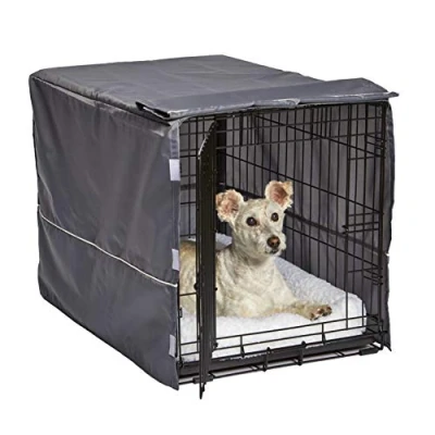 Immagine di New World, prodotti Midwest per animali, Copertura gabbia adatta a gabbie Midwest, compatibile con lavatrice/asciugatrice, grigio chiaro, BCVR 30GY