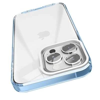 Immagine di elago Cover Trasparente Ibrida Clear Custodia Compatibile con iPhone 13 Pro Case (6.1&quot;) Tecnologia PC + TPU, Ingiallimento Ridotto, Protezione Completa del Corpo (Azzurro Sierra)