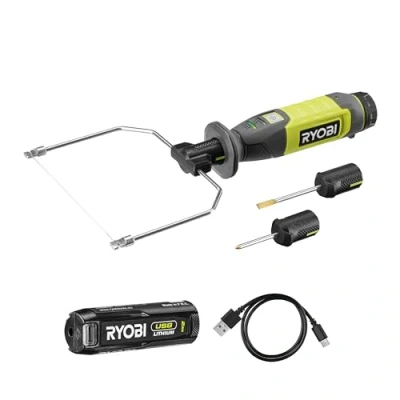 Immagine di RYOBI Taglierina a filo caldo 4V USB al litio 450C Viene fornita con 5 accessori Cavo C &amp; 1 batteria 2,0Ah RHC4 120G