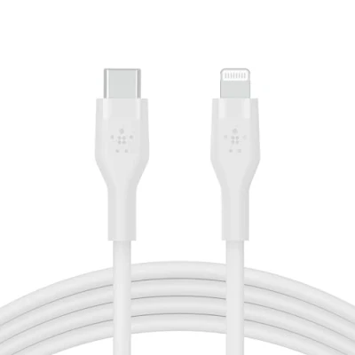 Immagine di Belkin BoostCharge Flex Cavo da USB Type C a Lightning in silicone (1 m), certificazione MFi, ricarica rapida USB,C PD 20 W, per iPhone 13, 12, 11, Pro, Max, mini, SE, iPad e altri, Blu