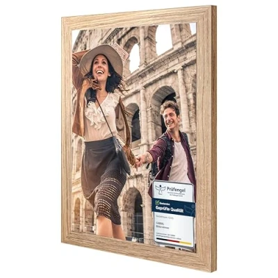 Immagine di CABBEL cornice 30x40 cm, Rovere, robusta in legno MDF, plexiglass infrangibile, da appendere e