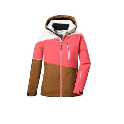Immagine di killtec Bambine e ragazze Giacca da sci/giacca funzionale con cappuccio paraneve KSW 331 GRLS SKI JCKT, neon coral, 128, 42091 000