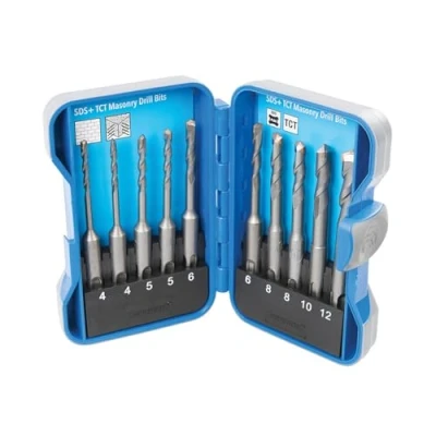Immagine di Silverline Tools 628645 Set di 10 punte da trapano SDS Plus TCT per muratura, 4 12 mm