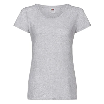 Immagine di Fruit of the Loom, maglietta da donna a maniche corte, in cotone, colore: grigio