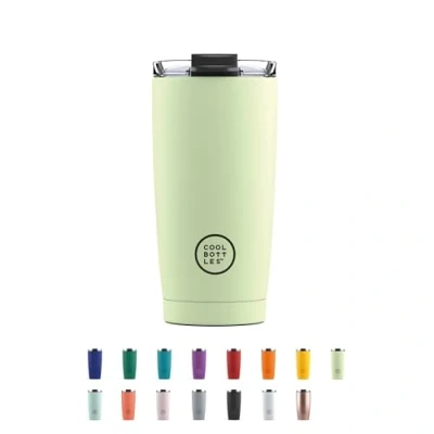 Immagine di Cool Bottles Tumbler Bicchiere Termico in Acciaio Inossidabile 550 ml Pastel Green Tazza da Caffè Coperchio Ermetico Bevande Fredde 10 ore e Calde 5 Finitura Antimacchia