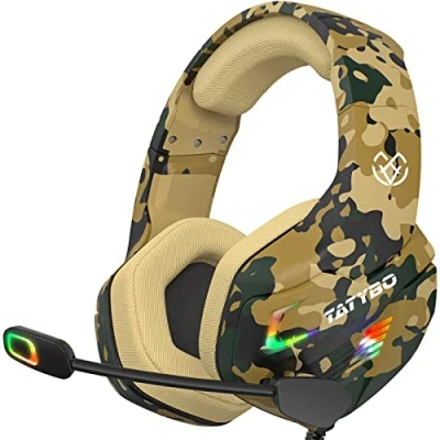 Immagine di Tatybo Cuffie Gaming con Stereo Bass Deep per Ps4 Ps5 Xboxone, Microfono Cancellazione del Rumore, LED RGB