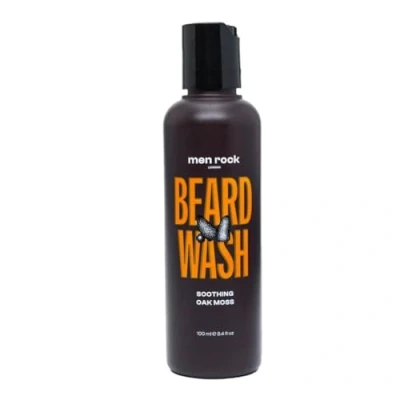 Immagine di Men Rock Detergente Barba Lenitivo Ammorbidisce e Idrata la Pelle Sottostante, Allevia Prurito Forfora, Profumo Fresco di Muschio Quercia, 100ml