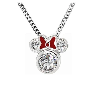 Immagine di Kaguyo Collana in Argento da Donna Sterling 925 con Ciondolo Topo Fiocco Smalto Rosso e Zirconi Trasparenti per Donne Ragazze, Regalo di Compleanno