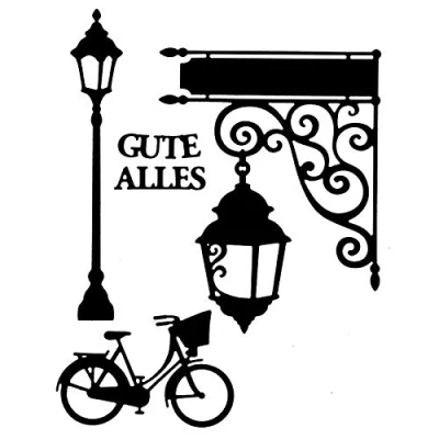 Immagine di Ideen mit Herz Stencil per punzonatura, lanterna e bicicletta, 4 pezzi, diverse misure, adatto fustellatrici comuni, creare biglietti di auguri, inserti, compleanni, Natale, anniversari