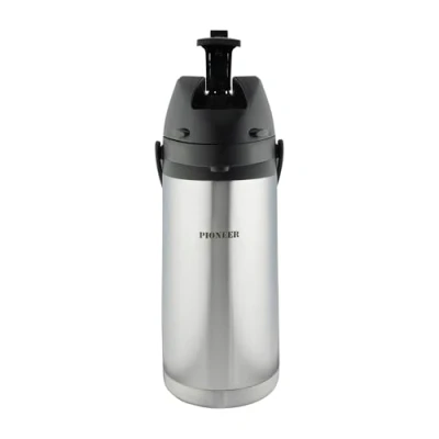 Immagine di Pioneer Flasks, pentola a leva in acciaio inossidabile, Airpot, dispenser per acqua calda fredda, tè e caffè, conferenze ed eventi, 1,9 litri, argento (SS19HC)