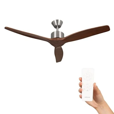 Immagine di Mellerware Ventilatore da soffitto con telecomando Brizy! Potenza 45 W Ultra silenzioso 3 pale Diametro 132 cm 6 velocità Timer Legno Scuro